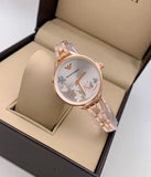 Buy Shop Emporio Armani Aurora Quartz Silver Dial Gold Steel Strap Watch For Women - AR11108 USA Online