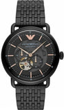 Buy Shop Emporio Armani Automatic Multifunction Black Dial Black Mesh Bracelet Watch For Men - AR60025 USA Online