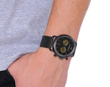 Buy Shop Emporio Armani Aviator Black Dial Black Mesh Bracelet Watch For Men - AR11142 USA Online