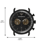 Buy Shop Emporio Armani Aviator Black Dial Black Mesh Bracelet Watch For Men - AR11142 USA Online