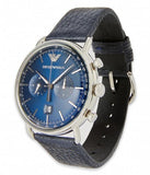 Buy Shop Emporio Armani Aviator Blue Dial Blue Leather Strap Watch For Men - AR11105 USA Online