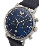 Buy Shop Emporio Armani Aviator Blue Dial Blue Leather Strap Watch For Men - AR11105 USA Online