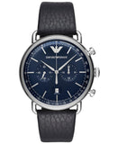 Buy Shop Emporio Armani Aviator Blue Dial Blue Leather Strap Watch For Men - AR11105 USA Online