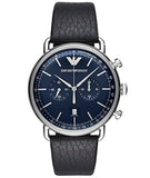 Buy Shop Emporio Armani Aviator Blue Dial Blue Leather Strap Watch For Men - AR11105 USA Online