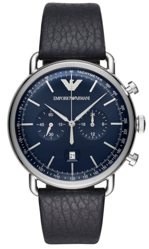 Buy Shop Emporio Armani Aviator Blue Dial Blue Leather Strap Watch For Men - AR11105 USA Online