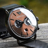 Buy Shop Emporio Armani Aviator Brown Dial Grey Mesh Bracelet Watch For Men - AR11141 USA Online
