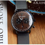Buy Shop Emporio Armani Aviator Brown Dial Grey Mesh Bracelet Watch For Men - AR11141 USA Online