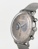 Buy Shop Emporio Armani Aviator Brown Dial Grey Mesh Bracelet Watch For Men - AR11141 USA Online