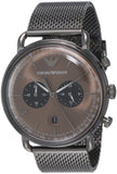 Buy Shop Emporio Armani Aviator Brown Dial Grey Mesh Bracelet Watch For Men - AR11141 USA Online