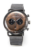 Buy Shop Emporio Armani Aviator Brown Dial Grey Mesh Bracelet Watch For Men - AR11141 USA Online