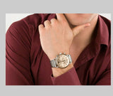 Buy Shop Emporio Armani Aviator Chronograph Beige Dial Silver Steel Strap Watch For Men - AR11239 USA Online
