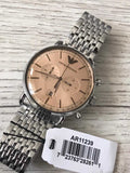 Buy Shop Emporio Armani Aviator Chronograph Beige Dial Silver Steel Strap Watch For Men - AR11239 USA Online