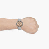 Buy Shop Emporio Armani Aviator Chronograph Beige Dial Silver Steel Strap Watch For Men - AR11239 USA Online
