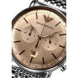 Buy Shop Emporio Armani Aviator Chronograph Beige Dial Silver Steel Strap Watch For Men - AR11239 USA Online