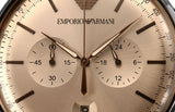 Buy Shop Emporio Armani Aviator Chronograph Beige Dial Silver Steel Strap Watch For Men - AR11239 USA Online