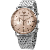 Buy Shop Emporio Armani Aviator Chronograph Beige Dial Silver Steel Strap Watch For Men - AR11239 USA Online