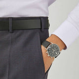 Buy Shop Emporio Armani Aviator Chronograph Black Dial Black Leather Strap Watch For Men - AR11143 USA Online