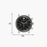Buy Shop Emporio Armani Aviator Chronograph Black Dial Black Leather Strap Watch For Men - AR11143 USA Online