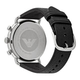 Buy Shop Emporio Armani Aviator Chronograph Black Dial Black Leather Strap Watch For Men - AR11143 USA Online