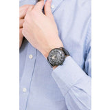 Buy Shop Emporio Armani Aviator Chronograph Black Dial Black Leather Strap Watch For Men - AR60028 USA Online