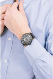 Buy Shop Emporio Armani Aviator Chronograph Black Dial Black Leather Strap Watch For Men - AR60028 USA Online