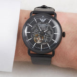 Buy Shop Emporio Armani Aviator Chronograph Black Dial Black Leather Strap Watch For Men - AR60028 USA Online