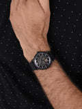 Buy Shop Emporio Armani Aviator Chronograph Black Dial Black Leather Strap Watch For Men - AR60028 USA Online