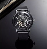 Buy Shop Emporio Armani Aviator Chronograph Black Dial Black Leather Strap Watch For Men - AR60028 USA Online