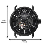 Buy Shop Emporio Armani Aviator Chronograph Black Dial Black Leather Strap Watch For Men - AR60028 USA Online
