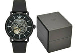 Buy Shop Emporio Armani Aviator Chronograph Black Dial Black Leather Strap Watch For Men - AR60028 USA Online