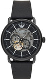 Buy Shop Emporio Armani Aviator Chronograph Black Dial Black Leather Strap Watch For Men - AR60028 USA Online