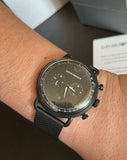 Buy Shop Emporio Armani Aviator Chronograph Black Dial Black Mesh Bracelet Watch For Men - AR11264 USA Online