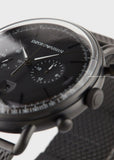 Buy Shop Emporio Armani Aviator Chronograph Black Dial Black Mesh Bracelet Watch For Men - AR11264 USA Online