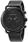 Buy Shop Emporio Armani Aviator Chronograph Black Dial Black Mesh Bracelet Watch For Men - AR11264 USA Online