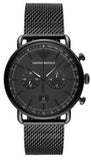 Buy Shop Emporio Armani Aviator Chronograph Black Dial Black Mesh Bracelet Watch For Men - AR11264 USA Online