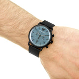 Buy Shop Emporio Armani Aviator Chronograph Blue Dial Black Mesh Bracelet Watch For Men - AR11201 USA Online