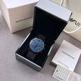 Buy Shop Emporio Armani Aviator Chronograph Blue Dial Black Mesh Bracelet Watch For Men - AR11201 USA Online