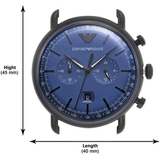 Buy Shop Emporio Armani Aviator Chronograph Blue Dial Black Mesh Bracelet Watch For Men - AR11201 USA Online