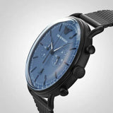 Buy Shop Emporio Armani Aviator Chronograph Blue Dial Black Mesh Bracelet Watch For Men - AR11201 USA Online