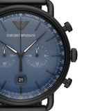 Buy Shop Emporio Armani Aviator Chronograph Blue Dial Black Mesh Bracelet Watch For Men - AR11201 USA Online