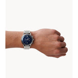 Buy Shop Emporio Armani Aviator Chronograph Blue Dial Silver Steel Strap Watch For Men - AR11238 USA Online