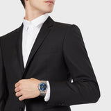 Buy Shop Emporio Armani Aviator Chronograph Blue Dial Silver Steel Strap Watch For Men - AR11238 USA Online