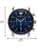 Buy Shop Emporio Armani Aviator Chronograph Blue Dial Silver Steel Strap Watch For Men - AR11238 USA Online
