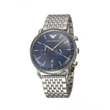 Buy Shop Emporio Armani Aviator Chronograph Blue Dial Silver Steel Strap Watch For Men - AR11238 USA Online