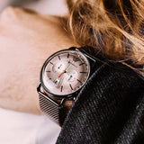 Buy Shop Emporio Armani Aviator Chronograph Grey Dial Brown Mesh Bracelet Watch For Men - AR11169 USA Online