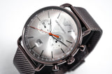Buy Shop Emporio Armani Aviator Chronograph Grey Dial Brown Mesh Bracelet Watch For Men - AR11169 USA Online