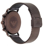 Buy Shop Emporio Armani Aviator Chronograph Grey Dial Brown Mesh Bracelet Watch For Men - AR11169 USA Online