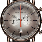 Buy Shop Emporio Armani Aviator Chronograph Grey Dial Brown Mesh Bracelet Watch For Men - AR11169 USA Online