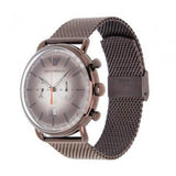 Buy Shop Emporio Armani Aviator Chronograph Grey Dial Brown Mesh Bracelet Watch For Men - AR11169 USA Online