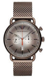 Buy Shop Emporio Armani Aviator Chronograph Grey Dial Brown Mesh Bracelet Watch For Men - AR11169 USA Online